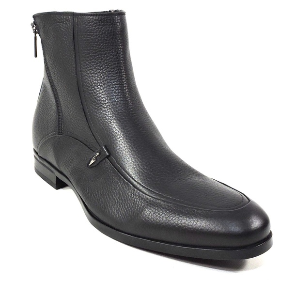 GOODMAN ?? MEN\'S BLACK SOFT LEATHER COMFORT WINTER ANKLE BOOTS main image 6